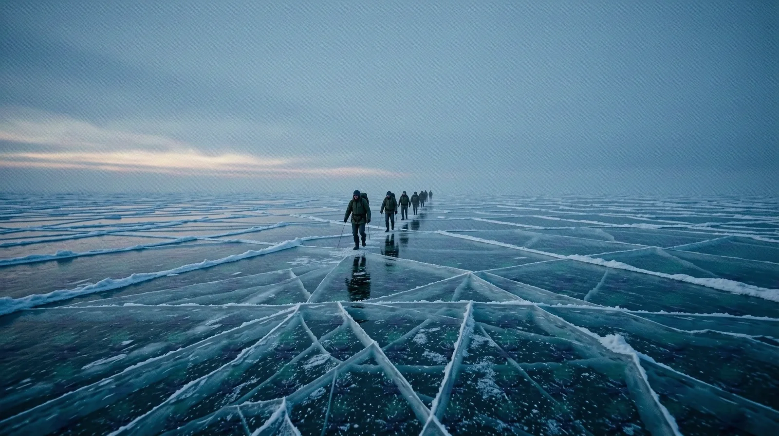 Desolate Arctic twilight landscape