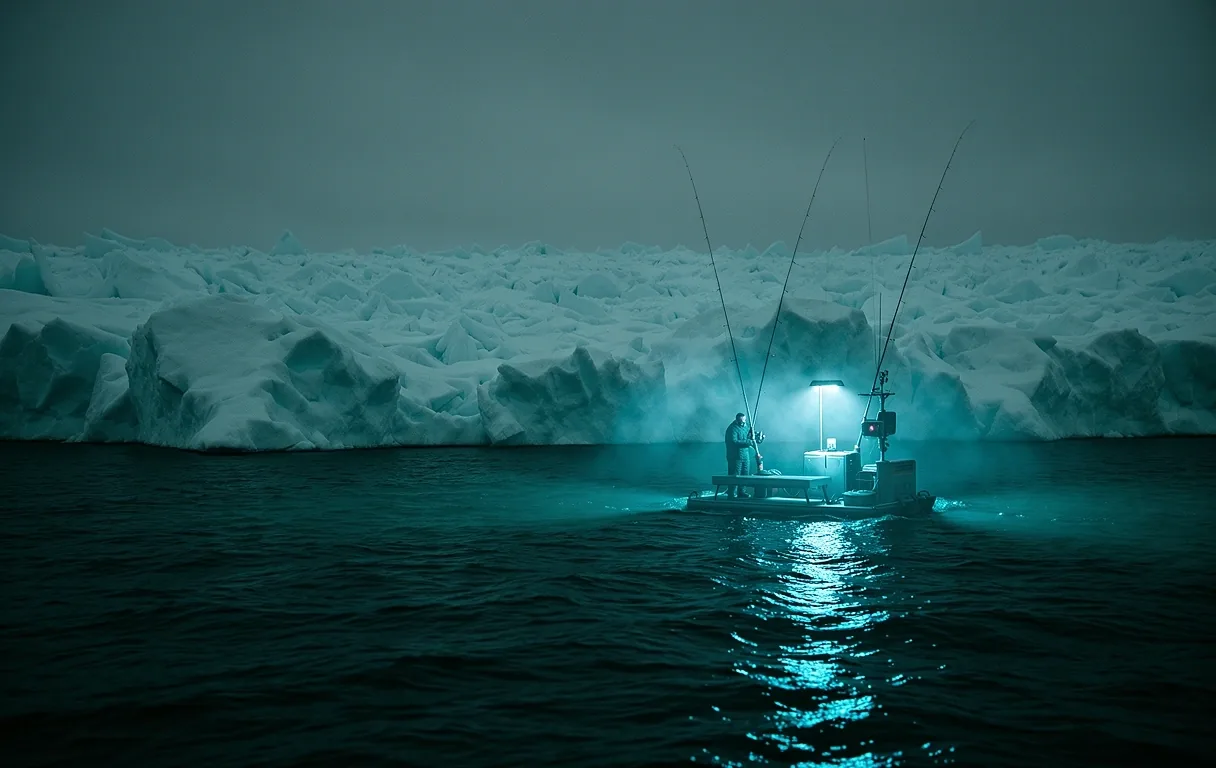 Desolate Arctic horizon at twilight.