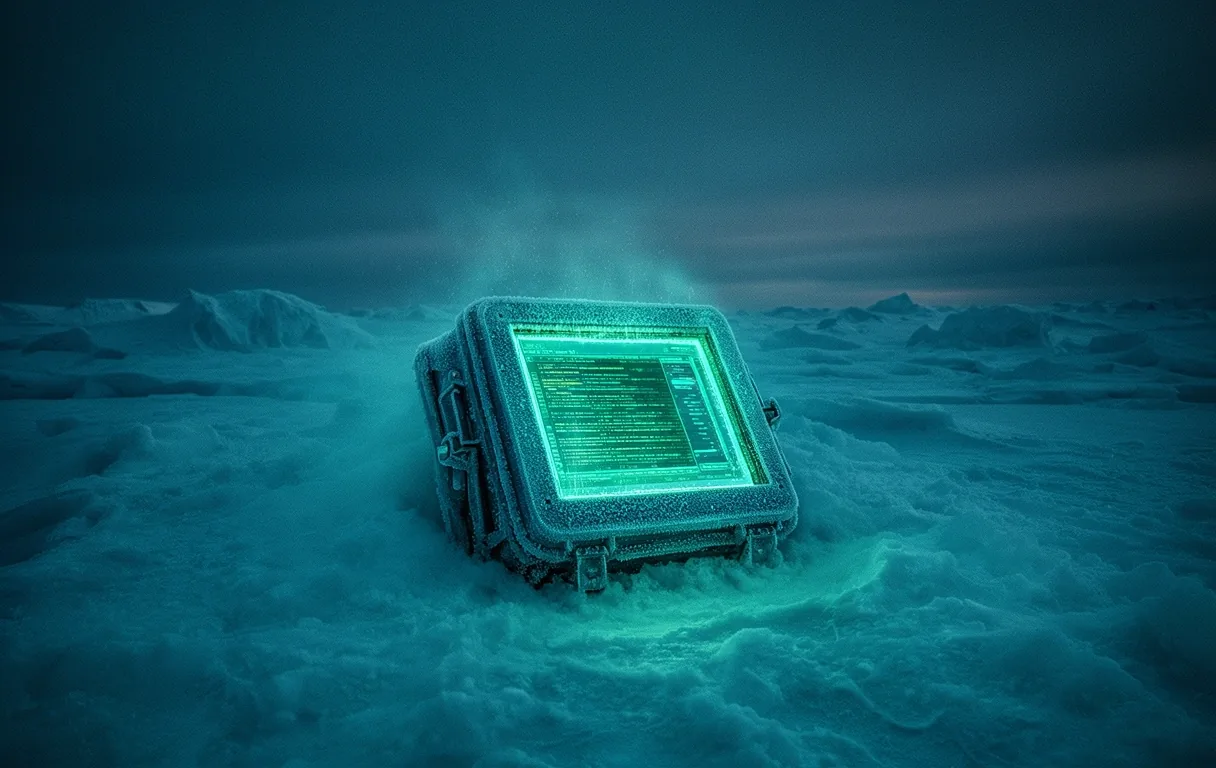 Desolate arctic landscape at twilight
