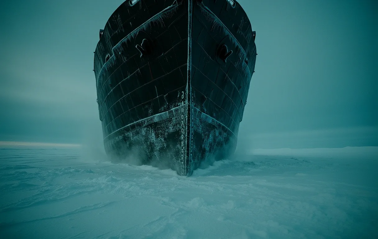 Arctic vessel hull in ice
